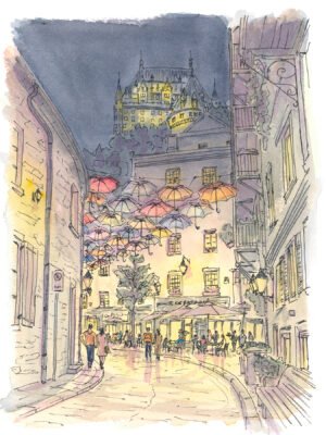 Rue des parapluies, Québec